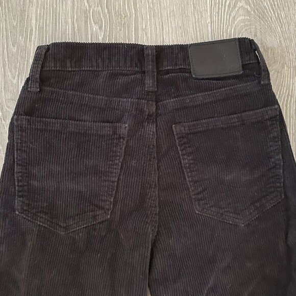 Denim Forum Arlo High Rise Straight Black Corduroy Jeans - Picture 8 of 9
